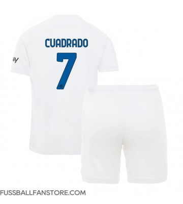 Inter Milan Juan Cuadrado #7 Replik Auswärtstrikot Kinder 2023-24 Kurzarm (+ Kurze Hosen)